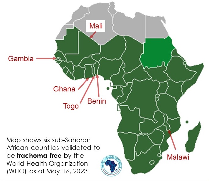 Trachoma-free countries in sub-Saharan Africa